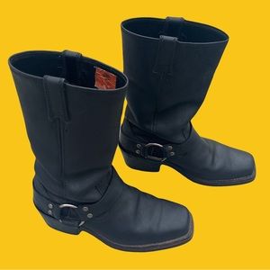 Harley Davidson Black Leather Harness Boots